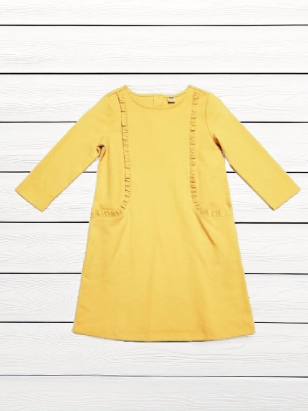 Janie and Jack Yellow Ruffle Ponte Dress Size 7